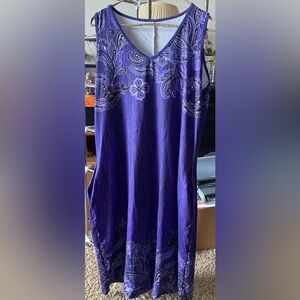 NWOT-Purple Sleeveless Dress with Paisley Design